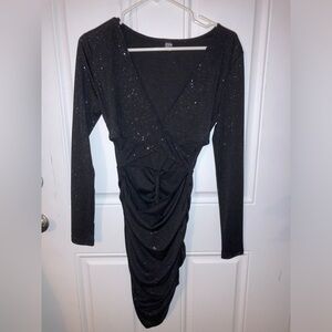 Elegant Black Long Sleeve Dress size Small cutout front